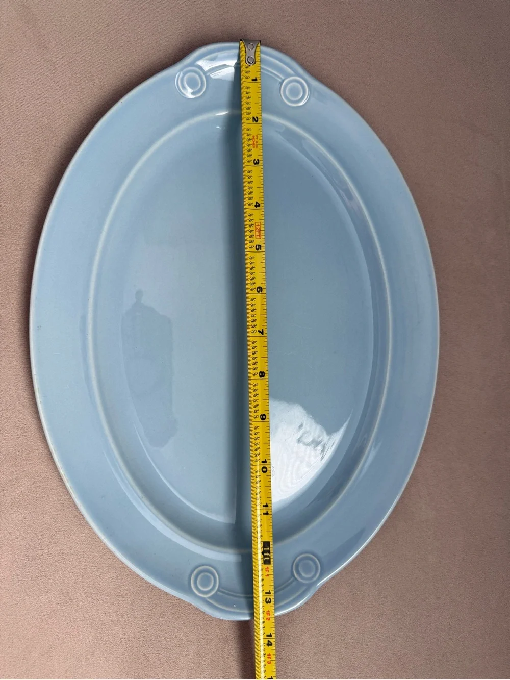 Taylor Smith Taylor USA Vintage LURAY PASTELS BLUE Oval Serving Platter 13”x9.75